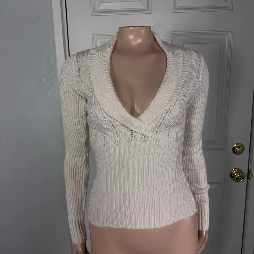 Vintage Y2K Forever 21 Women's Sweater Small V- neck Acrylic Nylon Knit L/S A1